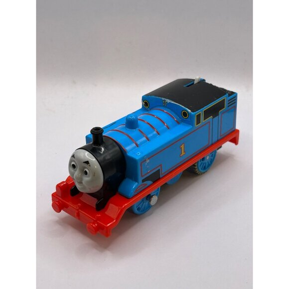Thomas & Friends Motorized Blue Engine Train Toy #1 Mattel 2013 Plastic Collecti - Picture 1 of 3